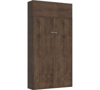 Cama Plegable 120x190 Cm Con 1 Mueble Alto En Madera De Nogal Kanto