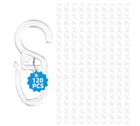 120 Piezas Ganchos para Cortinas de Plástico, 6mm Ganchos para Cortinas de Primera Calidad Clips Transparentes Ventanas, Puertas y Cortinas de Ducha