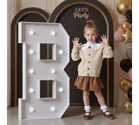 120cm Blanco Letras Luminosas Decoración Cumpleaños Bautizo Fiesta, Cumpleaños Feliz Letras Decorativas, Letras LED Aniversario de Boda, La Fiesta de las, Luminosas Grandes