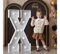 120cm Letras Luminosas Decoración Cumpleaños Bautizo Fiesta, Cumpleaños Feliz Letras Decorativas, Letras LED Aniversario de Boda, La Fiesta de las Letras, Letras Luminosas Grandes, Letra X