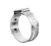 120pcs Pex Crimp Rings 5/8 inch 304 Stainless Steel Single Ear Hose Clamps Pipe Fitting PEX Tubing Clips Clamps(20-23.3mm)