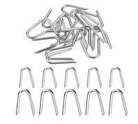 125 unidades de clavos en U, 20 x 1,8 mm/35 x 3,4 mm, piquetas de tierra estables, piquetas de tierra para vellón de malezas de jardín, valla de estacas, valla de malla de alambre en U Staples (plata)