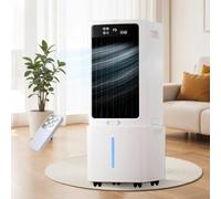 12L Aire Acondicionado Portátil, 3 Velocidades, Enfriador de Aire con Mando a Distancia, Temporizador 1-12h,Depósito Extraíble, para Dormitorio y Cocina