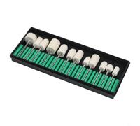 12Pcs Wool Felt Polishing Wheels 2.35mm Shank Rotary Tool(With Box) | 12-piece set, 2.35mm shank, white wool felt, fits rotary tools, cleans metal glass