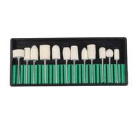 12Pcs Wool Felt Polishing Wheels 2.35mm Shank Rotary Tool(Without Box) | 12-piece set, 2.35mm shank, white wool felt, fits rotary tools, cleans metal glass