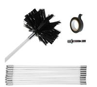 12Pzs Cepillo Limpieza Chimeneas, 16in Varilla Dry Vent Manguera Cepillo de Limpieza Cepillo Flexible para Limpiar la Pared Interior de la Chimenea Kit Deshollinador Flexible
