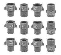12uds Convertidor de Interfaz de Tubería de Agua, Adaptador de Válvula de Cierre de Manguera Conector de Conversión de Tubería para 1/2" NPT a 5/8" NPT 1/2" NPT a 3/4" NPT Macho a Hembra