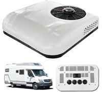 12V/24V CC aire acondicionado para techo de coche, ultrafino, para furgonetas, todoterrenos, camiones, caravanas, tractores, excavadoras, sist-ema ventilación coche, compresor aire White-12V