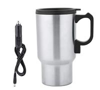 12V 450ml Termo Taza Electrico de acero inoxidable, Taza térmica de acero inoxidable para viaje Taza de café Botella de agua caliente para viaje