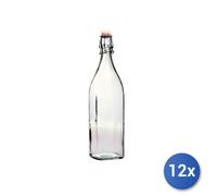 12x Botellas Cuadradas Bormioli Rocco Con Tapa Hermética