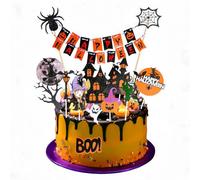 13 Piezas Adornos para Cupcakes de Halloween, Fantasma, Calabaza | Decoración para Tartas de Halloween,Murciélago, Castillo y Otros Diseños, para Pastel de Queso Plato de Aperitivos Decoración