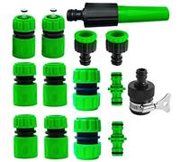 14 Conectores para Unir Manguera de Jardín - Boquilla, Conector de Grifo Mezclador, Parada de Agua, Reparación, Macho Doble, Grifo y Rápidos