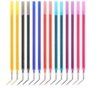 14 minas de repuesto borrables, compatibles con Legami, punta de 0,7 mm, altura 13 cm, rollo de tinta borrable, recambios borrables, azul y de color. (colorido )