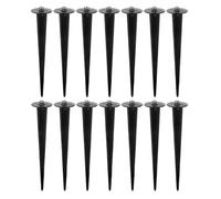 14 Piezas Estaca Solar de Tierra Negra de Aluminio