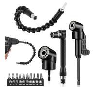 14 Piezas Taladro de Ángulo Recto, Adaptador de Destornillador Angular, Extensor Flexible, Imantador Destornilladores Accesorios