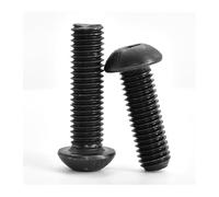 15-100 Uds tornillos hexagonales de acero al carbono avellanados/redondos/cabeza en forma de copa tornillo de máquina con conector hexagonal negro M2 M2.5 M3 M4(Round Head,M2.5x8 (100pcs))