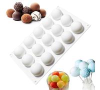 15 Cavidades Molde de Silicona Esférico, Moldes De Siliconas Esfera 3D, Moldes de Chocolate de Media Esfera, Molde Silicona Semiesfera, para Pudín gelatina Dulces Mousse de Cúpula