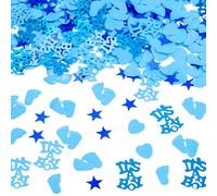 15 g Boy confeti decorativo para fiesta, confeti azul, decoración para baby shower, baby shower, bautizo, cañón de confeti de género Reveal, decoración para fiestas