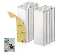 15 imanes pequeños para pegar, imanes de neodimio, rectangulares, 30 x 10 x 2 mm, autoadhesivos para pizarra blanca, frigorífico, fotos, manualidades, persianas, oficina, escuela, cocina (plata)