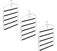 15 perchas para pantalones, perchas para pantalones y vestidos, metal, acolchadas, dimensiones: 44,5 x 37 x 2,7 cm, color plateado/