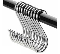 15 Piezas Ganchos en S para Colgar, 9,5cm Ganchos para Colgar, Gancho en Forma de S de Acero Inoxidable, Ganchos para Colgar Ropa, Tazas, Maceteros, Ganchos Metálicos para Cocina, Baño, Armario