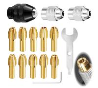 15 Piezas Portabrocas Compatible con Dremel, Accesorios para Herramienta Rotativa, Mandril de Cambio Rápido y Pinzas de Latón, Compatible con 4485/4486, Juego Multifunción