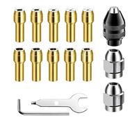 15 Piezas Portabrocas Compatible con Dremel | Portabrocas De Latón Precisión con Wrench, 0,8 a 3,2 mm, Portabrocas Reemplazo 4485/4486 dremel accesorios broca sin llave