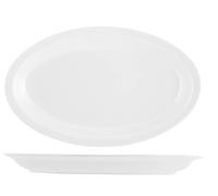 15 Platos Ovalados Roma En Porcelana Blanca De 27 Cm Hechos En Italia