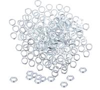 150 Piezas Contratuercas Hexagonales de Hierro Plata M10x1.0 | Tuerca de Seguridad, Fijación para Varilla, Superficie Lisa sin Rebabas, para Instalación y Mantenimiento