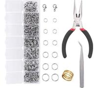 1504 Piezas. Juego de anillos de resorte abiertos y clips para la fabricación de joyería
