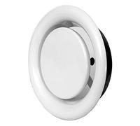 Ø 150mm Difusor de Extracción - Válvula de Disco Regulada - Rejilla de Ventilación Redonda de Acero - Blanco
