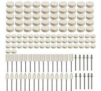 150pcs Lana Fieltro Pulido Almohadilla Pulidora Pulido Rueda Rotativa Herramienta para herramientas giratorias Joyería, vidrio, metal, cerámica