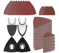 154 unidades de papel de lija triangular, lijadora triangular, papel de lija para multilijadora, incluye grano 60/80/120/180/240, con soporte para 4 almohadillas para la mayoría de los modelos
