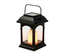 15cm Solar LED Parpadeante Llama Ámbar Vela Exterior Colgante Mesa Farol