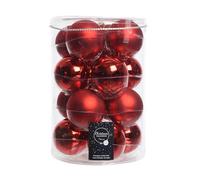 16 bolas de Navidad de cristal, 8 cm, color rojo