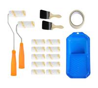 16 Kit de Rodillo Pintura + Brochas Pintura + Bandeja Pintura Rodillo+ Cinta Adhesiva Antiderrame, Rodillo Pintura Pared, Rodillos para Pintar Antigoteo Pequeño, para Decoración de Paredes, Pintores