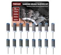 16 Piezas Tambores de Lijado para Dremel, Mangas de Lijado con Vástago 3 mm Cilindros de Lijado,1500/2000/2500/3000 Granos Lija Accesorios Lijas de Tambor para Lijado Y Eliminación de Óxido En Metales