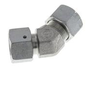 16S Codo de acero galvanizado de 45 grados con rótula de 400 bar Cono de cierre con junta tórica de NBR Ajustable ISO 8434-1