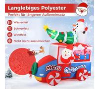 177 cm, decoración navideña inflable, figura de Papá Noel en un coche, decoración navideña con un muñeco de nieve