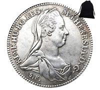 1780 Monedas históricas talladas de níquel Austria - Monedas romanas de Austria - Moneda conmemorativa de desafíos + bolsa de regalo KaiKBax