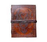 18 Cm Libreta Notas Cuaderno Hojas Diario Album Hecho a Mano Con Cubierta De Cuero Libro en Blanco Grimoire Dibujo Regalo Para Artistas Dragón leather journal notebook diary grimoire Dragon relieve