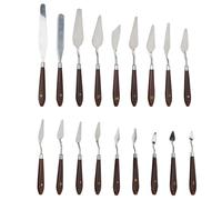 18 piezas de cuchillo de paleta raspador de pintura, espátula flexible, cuchillo de paleta, herramienta de pintura al óleo, suministros de arte con mango de plástico para mezclar
