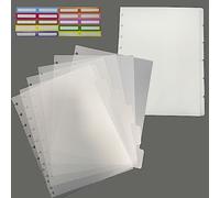 18 separadores de carpeta en blanco para cuadernos encuadernados en disco, separadores de índice de carpeta de 7 x 9.25 pulgadas, separadores de cuaderno encuadernados en disco para planificadores