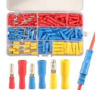 180pcs Kit de Conectores de Bala Macho y Hembra, Terminales Tipo Bala, Terminales Eléctricos Redondos Conectores Automotrices, Conector de Motocicleta, Terminales de Crimpado, Conectores Eléctricos