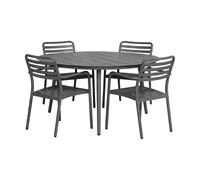 1898 Mesa Marsala Ø140 cm + silla con reposabrazos Messina 4-pack. Anthracite