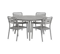 1898 Mesa Marsala Ø140 cm + silla con reposabrazos Messina 4-pack. Taupe