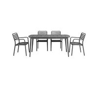 1898 Mesa Marsala 152x90 cm + silla con reposabrazos Messina 4-pack. Anthracite