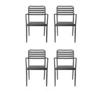 1898 Silla con reposabrazos Messina. Anthracite. 4-pack
