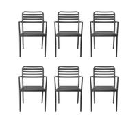 1898 Silla con reposabrazos Messina. Anthracite. 6-pack
