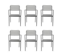 1898 Silla con reposabrazos Messina. Taupe. 6-pack